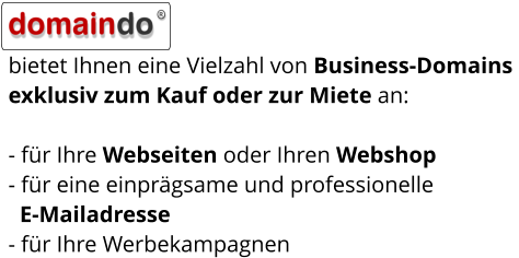 domaindo.de bietet einzigartige Premiumdomains für Ihr Business