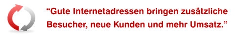 Gute Internetadressen bringen zusätzliche Besucher, neue Kunden und mehr Umsatz